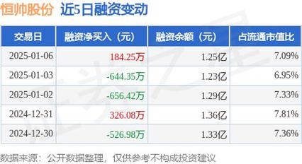 恒帅股份1月6日快速反弹