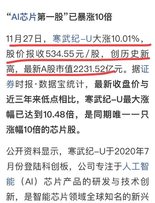 寒武纪盘中股价创新高、市值超3000亿元，公司仍陷亏损